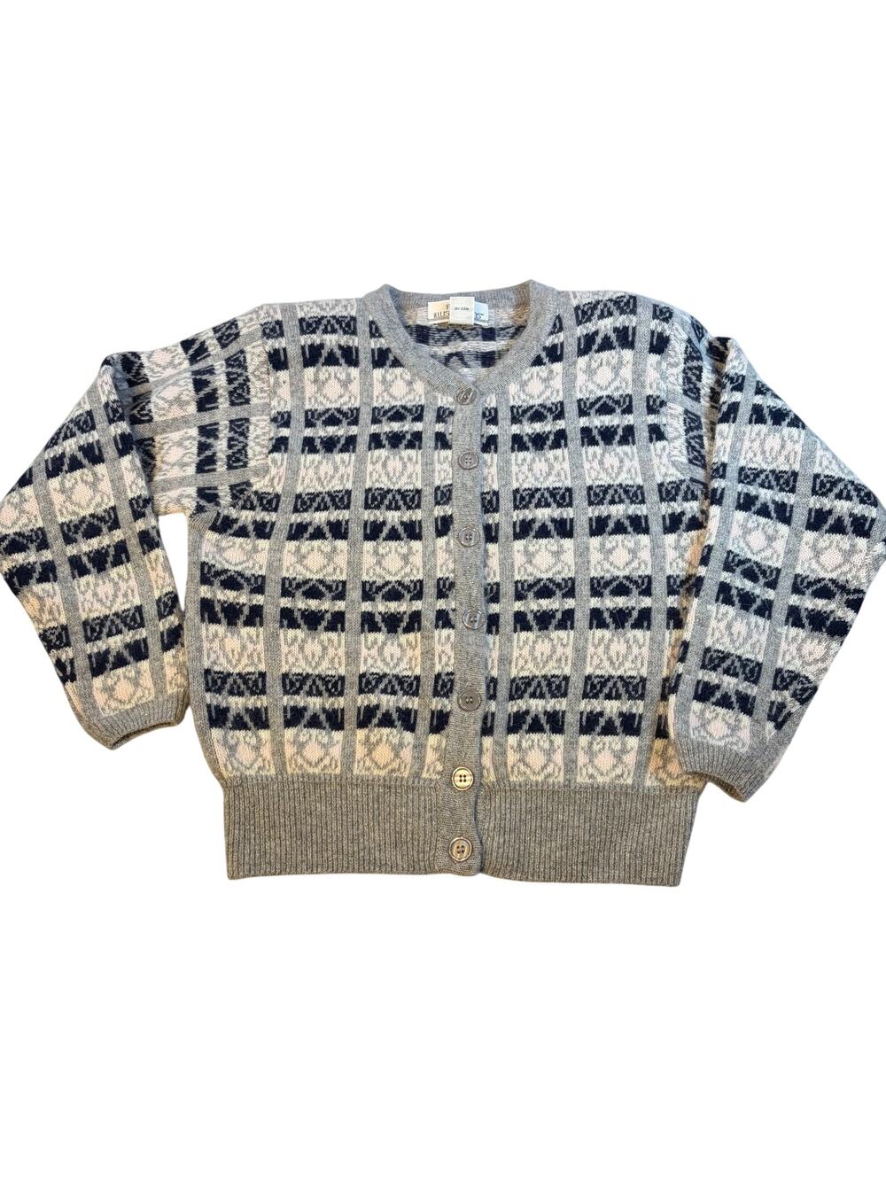 VTG Petite Illustrations womens cardigan. wool angora blend Size SP. grandmacore
